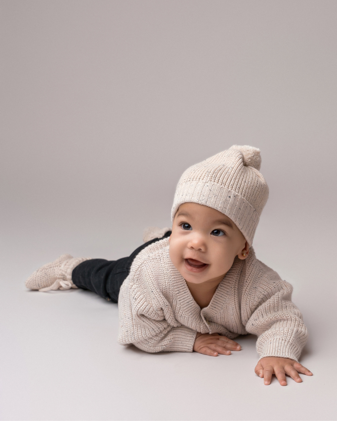 Vest Sprinkle Knitted Rib Ecru