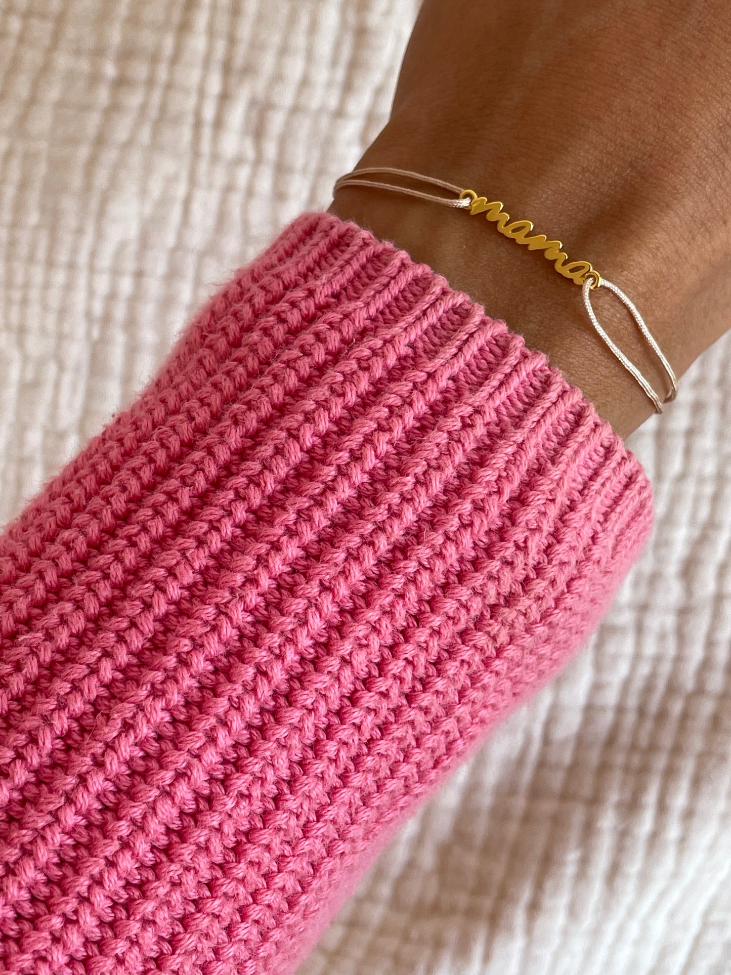 Armband 'Mama' Satijn - Fijne Kleine
