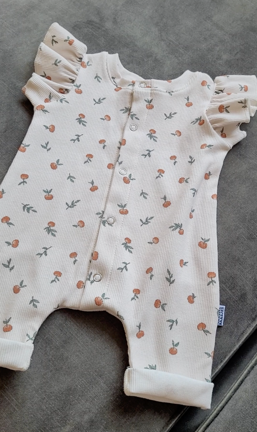 Korte Jumpsuit Rib en Ruches - Fijne Kleine