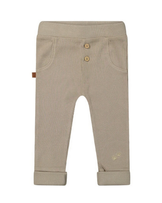 Broek Rib 2x2 Organic Taupe - Fijne Kleine