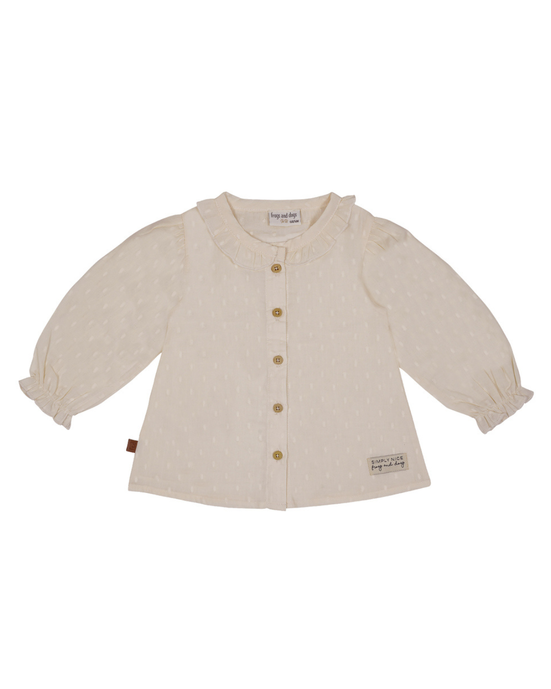 Blouse Dots Ruches Ecru - Fijne Kleine