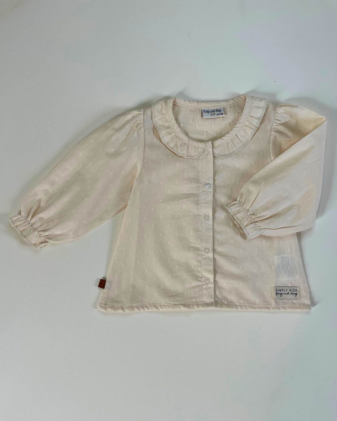Blouse Dots Ruches Ecru