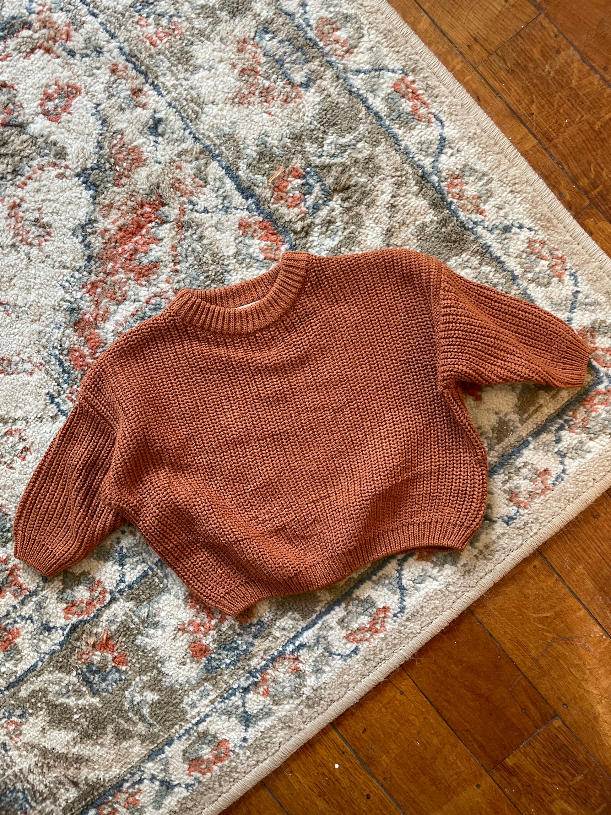 Oversized Trui Terracotta - Fijne Kleine