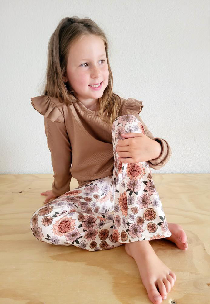 Flared Broek Zonnebloem Mauve