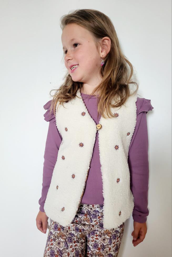 Gilet Geborduurde Bloem