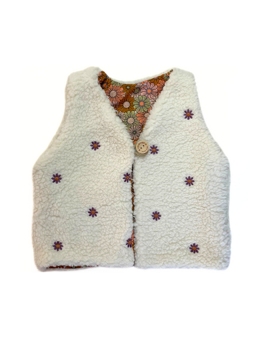 Gilet Geborduurde Bloem