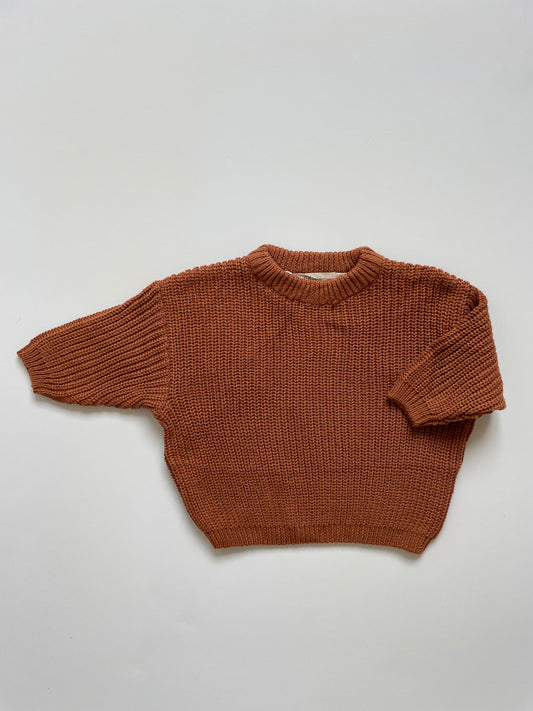 Oversized Trui Terracotta - Fijne Kleine