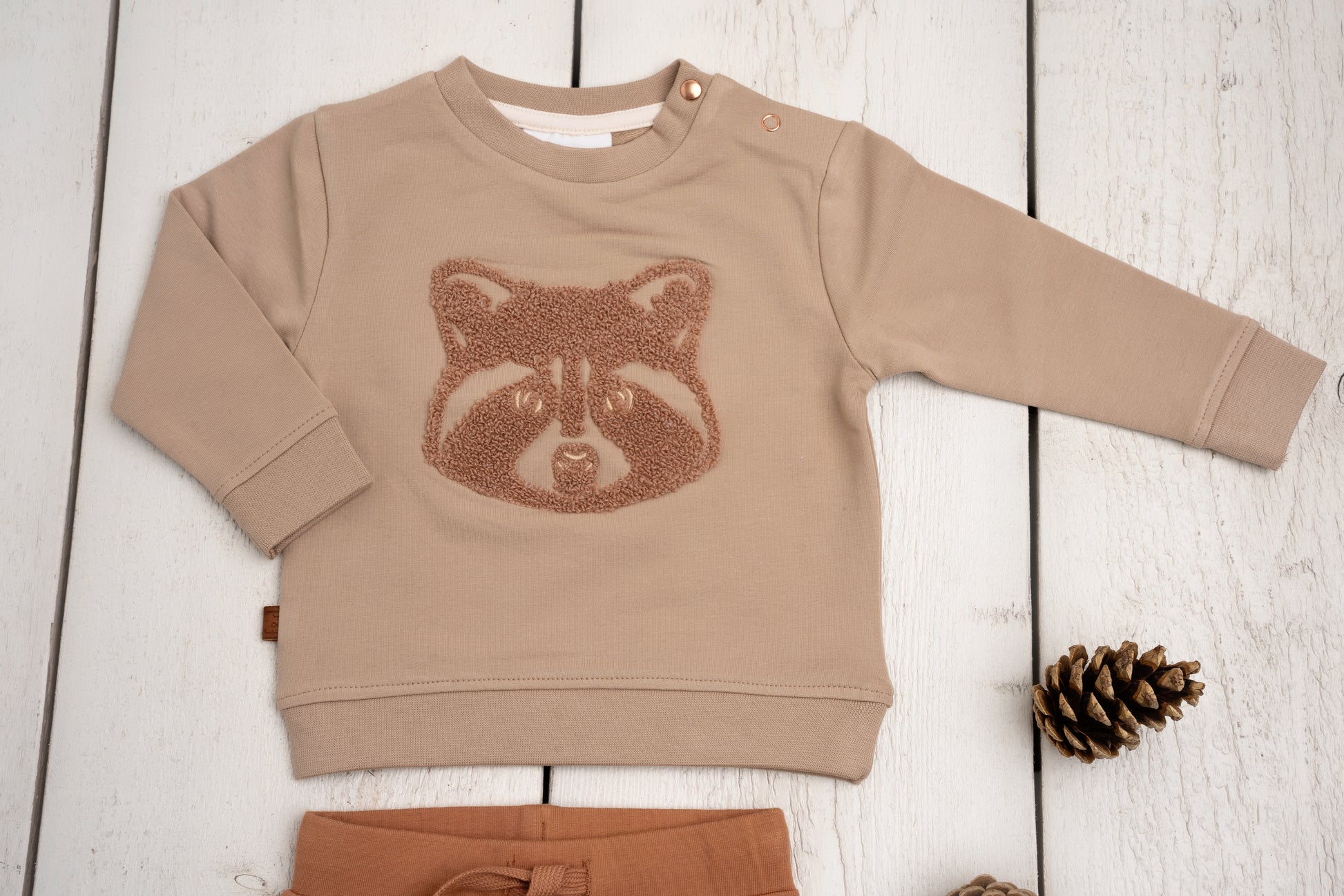 Raccoon Sweater Taupe - Fijne Kleine
