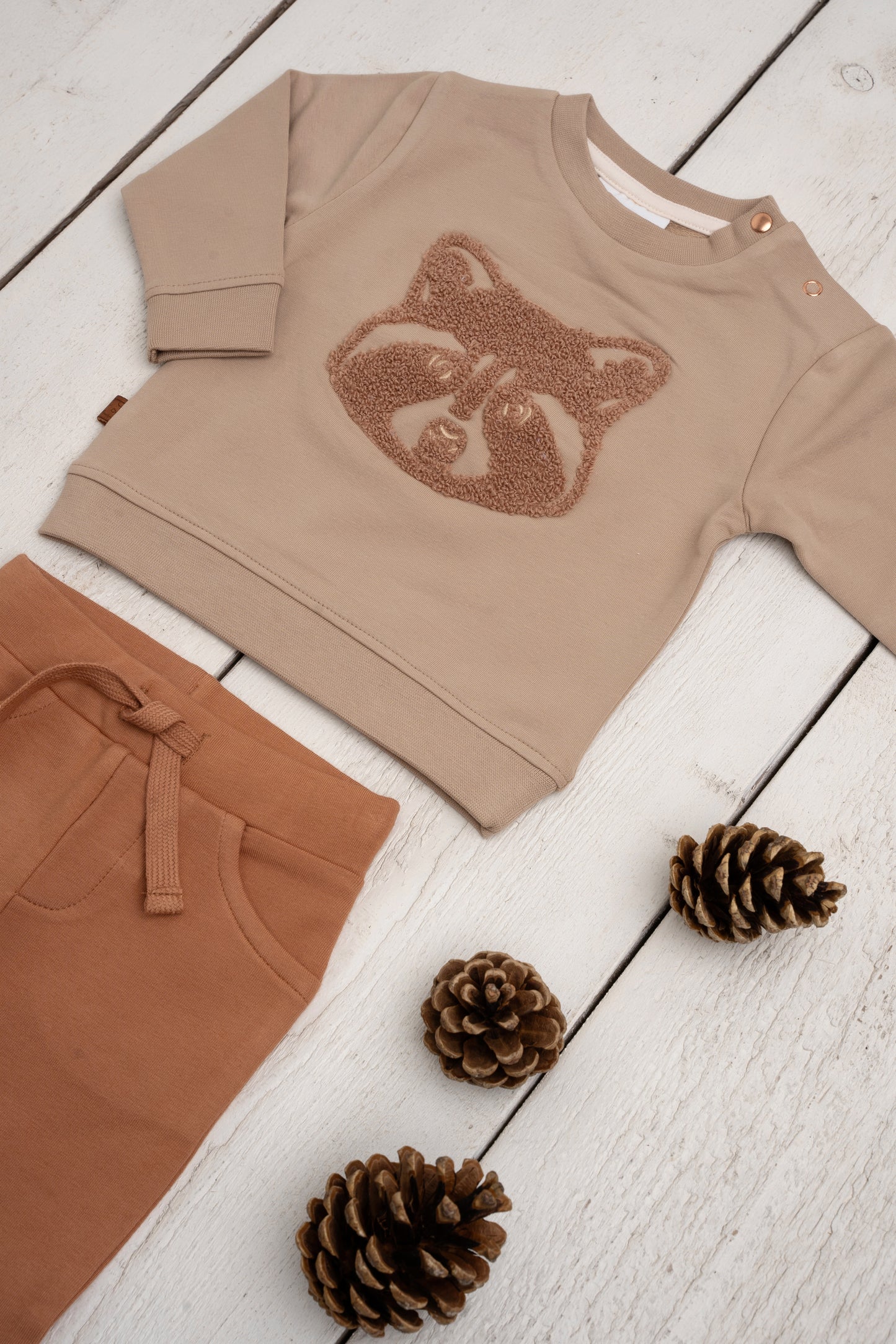 Raccoon Sweater Taupe - Fijne Kleine
