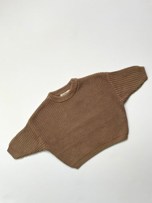 Oversized Trui Mokka - Fijne Kleine